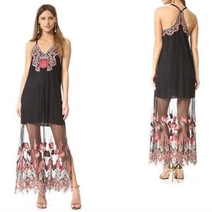 NEVER WORN ALICE AND OLIVIA MAXI LONG DRESS FLORAL